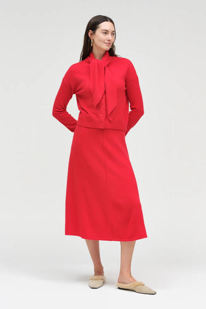 velvet-red-wool-cashmere-tie-neck-cardigan