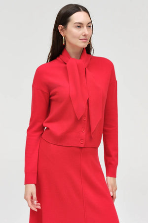velvet-red-wool-cashmere-tie-neck-cardigan
