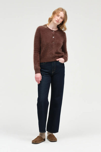 Chocolate Brushed Cashmere Cardigan