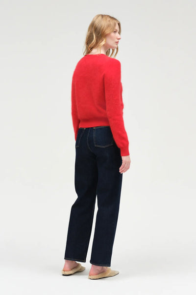 Velvet Red Brushed Cashmere Cardigan