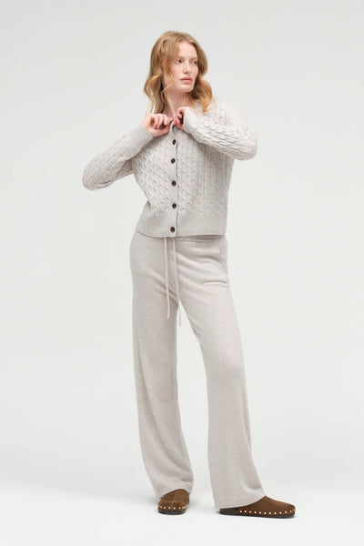 Chinchilla Pure Cashmere Cable Cardigan