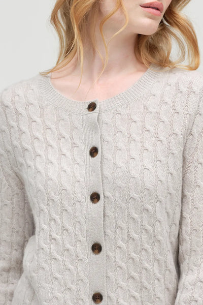 Chinchilla Pure Cashmere Cable Cardigan