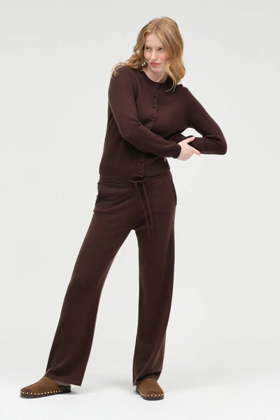 Chocolate Pure Cashmere Camille Cardigan