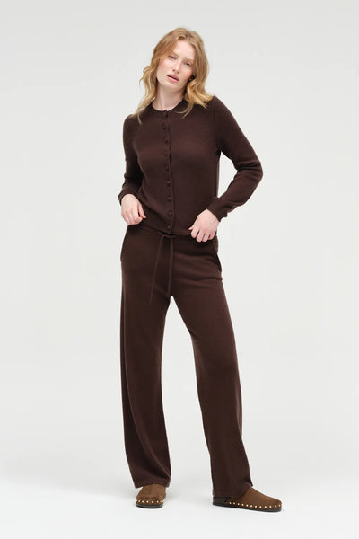 Chocolate Pure Cashmere Camille Cardigan
