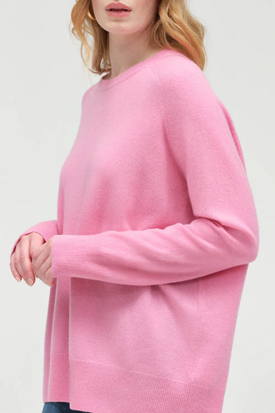 Flamingo-Pink Pure Cashmere Slouchy Sweater