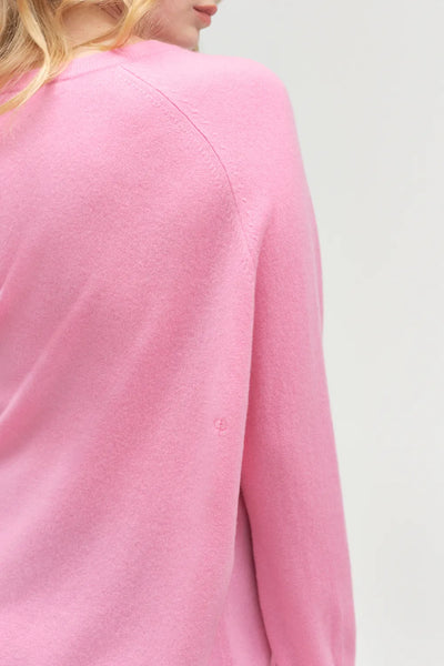 Flamingo-Pink Pure Cashmere Slouchy Sweater