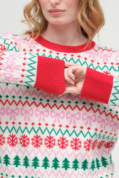 Cream Wool-Cashmere Christmas Fairisle Sweater