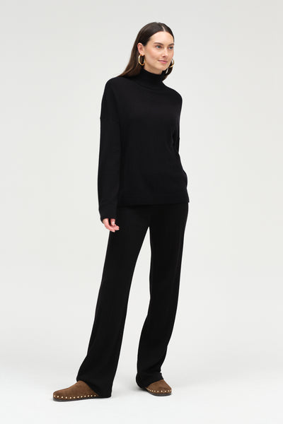 Black Pure Cashmere Rollneck Sweater