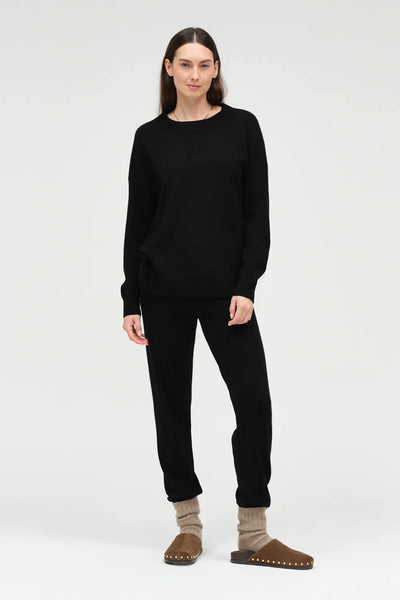 Black Wool-Cashmere Slouchy Sweater