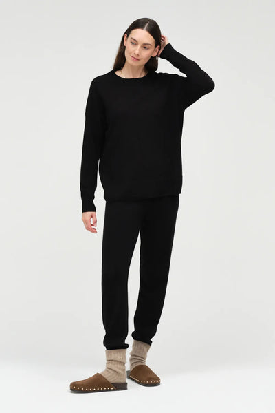 Black Wool-Cashmere Slouchy Sweater