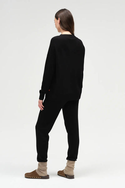 Black Wool-Cashmere Slouchy Sweater
