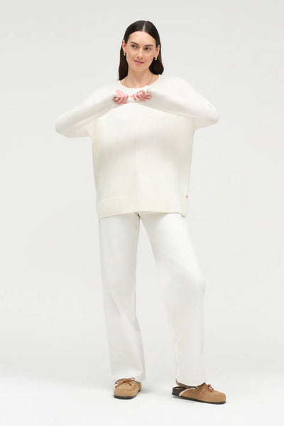 Cream Wool-Cashmere Slouchy Sweater