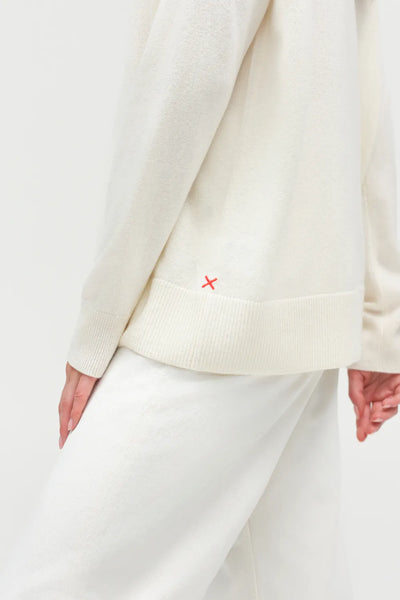 Cream Wool-Cashmere Slouchy Sweater