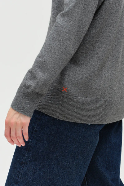 Grey Wool-Cashmere Slouchy Sweater