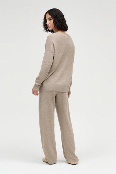 Warm-Oatmeal Wool-Cashmere Slouchy Sweater