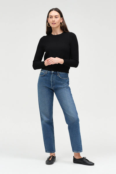 Black Pure Cashmere Crew Sweater