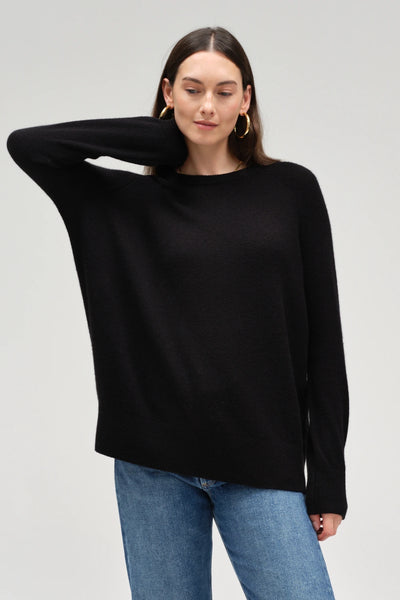 Black Pure Cashmere Slouchy Sweater