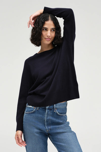 Navy Pure Cashmere Slouchy Sweater