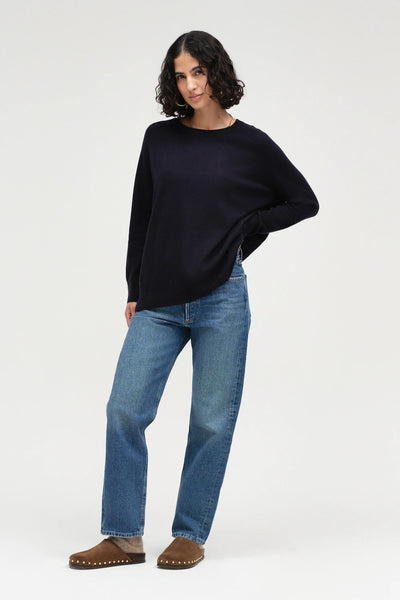 Navy Pure Cashmere Rollneck Sweater