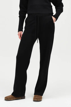 Black Pure Cashmere Wide-Leg Pants