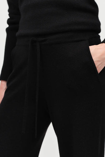 Black Pure Cashmere Wide-Leg Pants