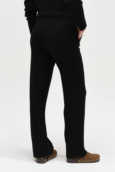 Black Pure Cashmere Wide-Leg Pants