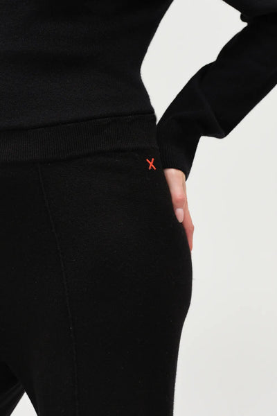 Black Pure Cashmere Wide-Leg Pants