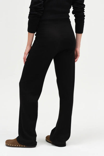 Black Pure Cashmere Wide-Leg Pants