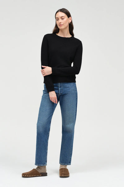 Black Pure Cashmere Cropped Sweater