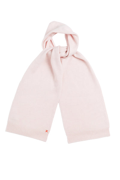Pink scarf with a knot on a white background