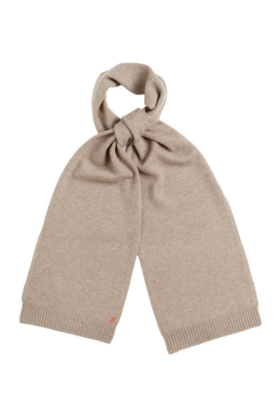 Beige scarf with a knot on a white background