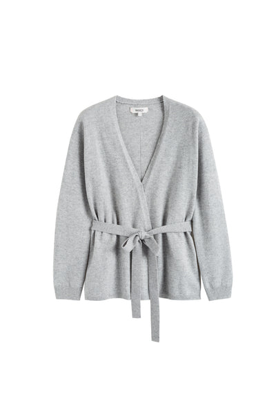 Light-Grey Wool-Cashmere Light Wrap Cardigan