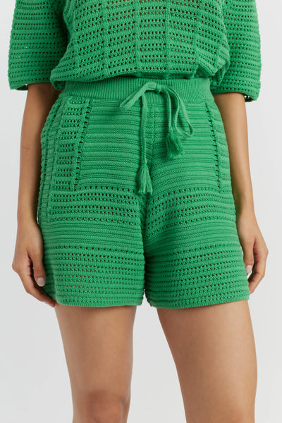 green-cotton-crochet-shorts