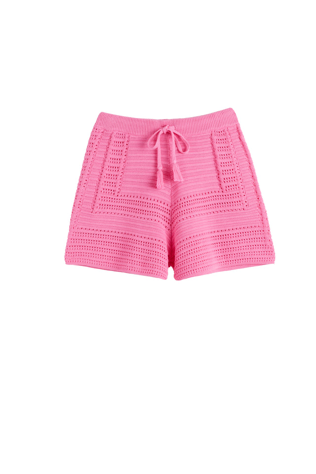 Pink Cotton Crochet Shorts image 4