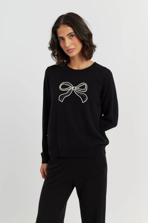 black-wool-cashmere-bow-embroidered-sweater