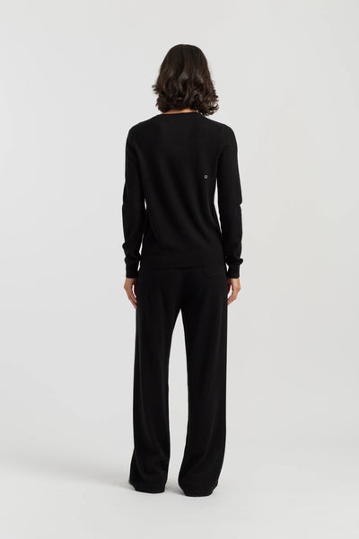 Black Wool-Cashmere Star Tree Sweater