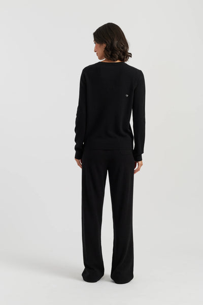 Exclusive Black Wool-Cashmere Bah Humbug Sweater