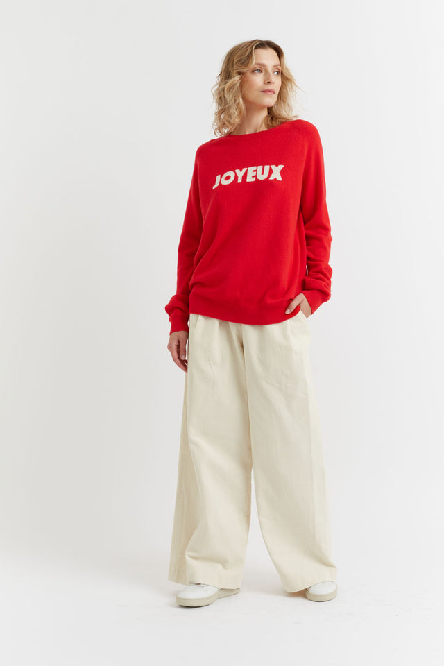 Red Wool-Cashmere Joyeux Sweater image 4