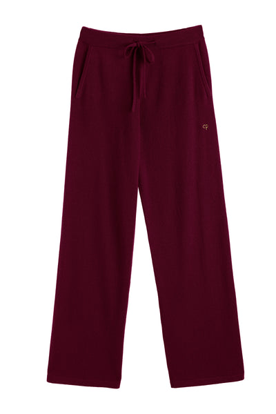 Claret Cashmere Wide-Leg Pants