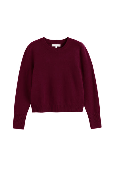 Claret Pure Cashmere Cropped Sweater