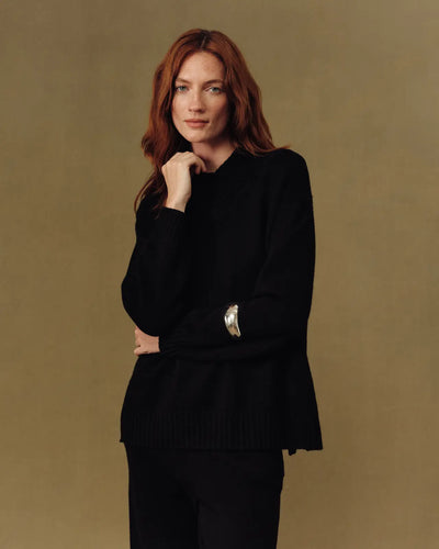 Black Pure Cashmere Soft Wrap Sweater