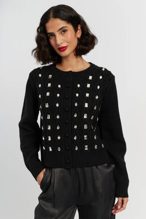 black-pure-merino-jewelled-cable-cardigan