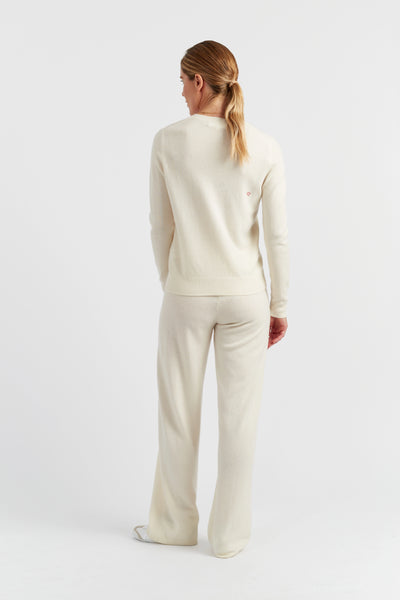 Cream Wool-Cashmere J'adore Christmas Sweater