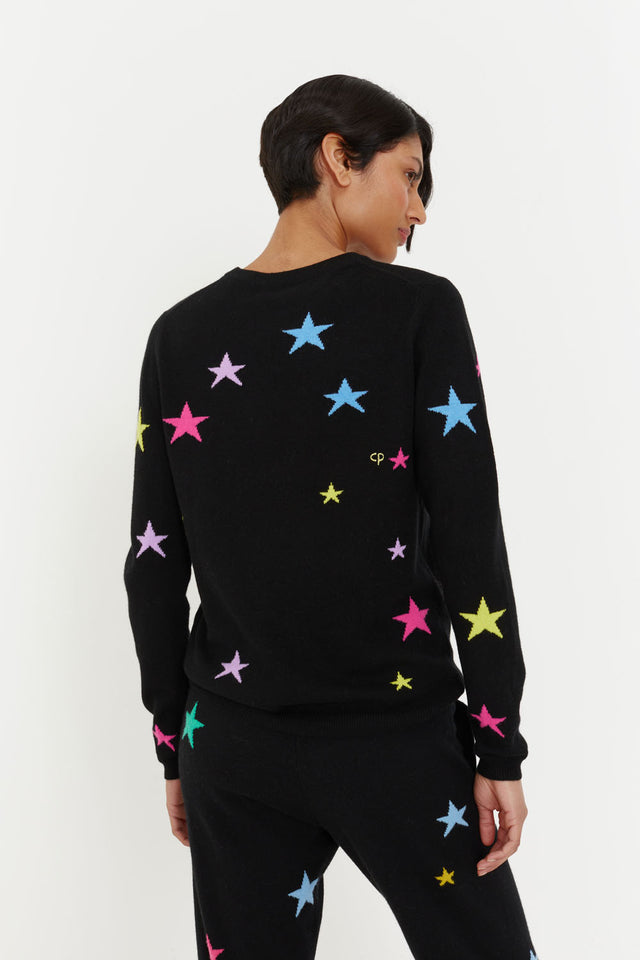 Black Wool-Cashmere Star Sweater image 3