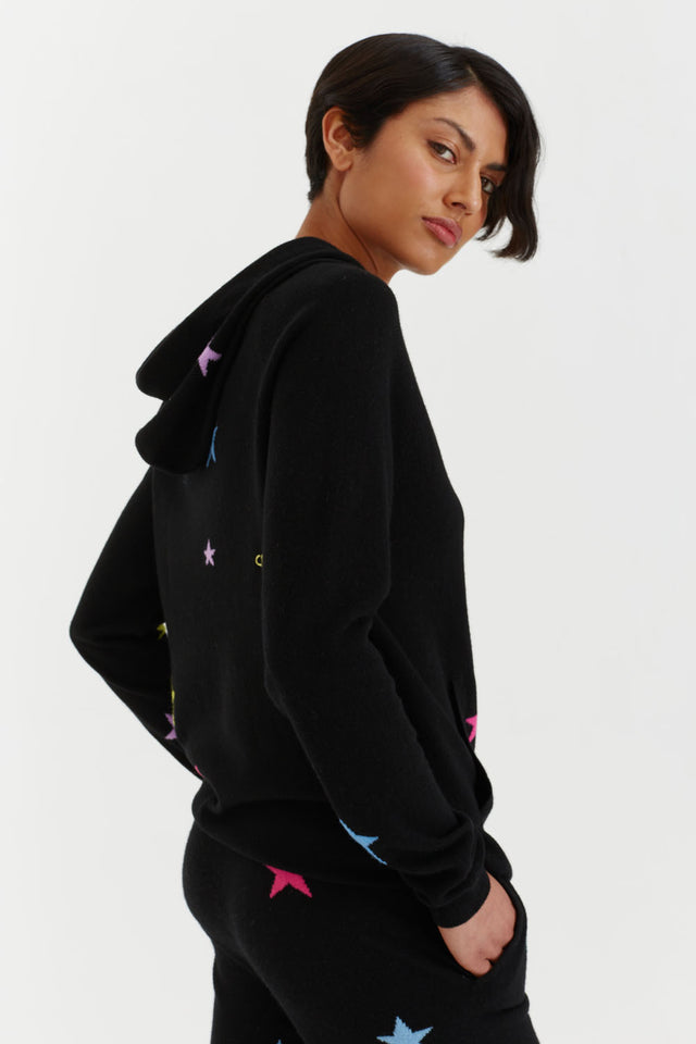 Black Wool-Cashmere Star Hoodie image 3