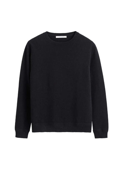 Black Pure Cashmere Crew Sweater