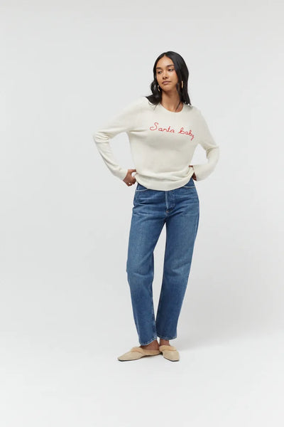Cream Wool-Cashmere Santa Baby Sweater