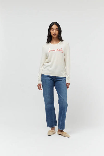 Cream Wool-Cashmere Santa Baby Sweater