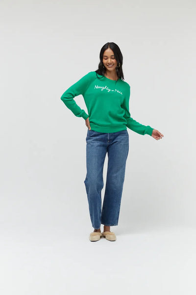 Green Wool-Cashmere Naughty Or Nice Sweater