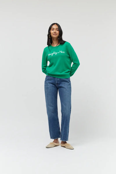 Green Wool-Cashmere Naughty Or Nice Sweater